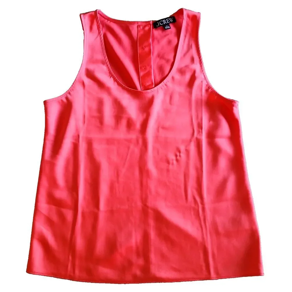 J Crew‎ Women's Coral Sleeveless With Buttons In The Back Top Medium Size XS